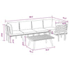Roma 6pc Outdoor Modular Sofa Set 1 Table Gray White Acacia Wood BM325700