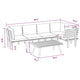 Roma 6pc Outdoor Modular Sofa Set 1 Table Gray White Acacia Wood BM325700