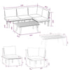 Roma 5pc Outdoor Modular Sofa Set Table White Cushions Acacia Wood BM325701