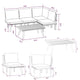 Roma 5pc Outdoor Modular Sofa Set Table White Cushions Acacia Wood BM325701
