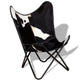 Butterfly Chair Black and White Genuine Cowhide Upholstery Metal BM325703