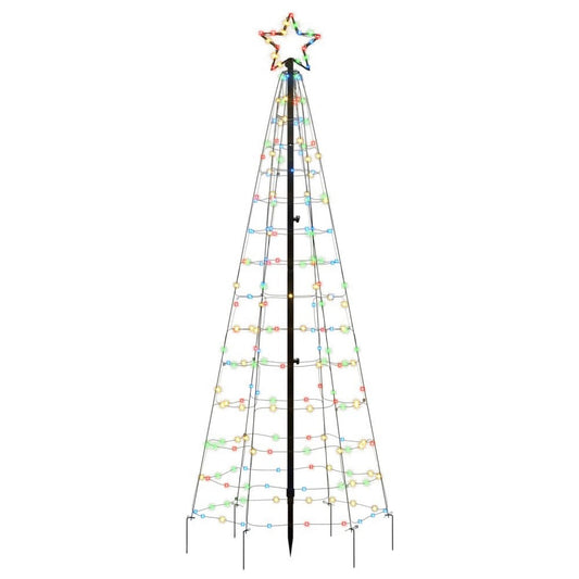 Hiko 6 Foot Lighted Metal Christmas Tree with LED, 8 Multicolor Effect