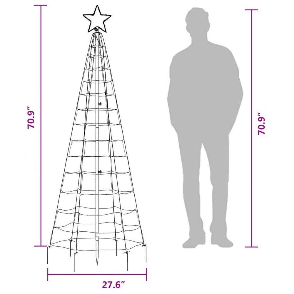Hiko 6 Foot Lighted Metal Christmas Tree with LED 8 Warm White Effect