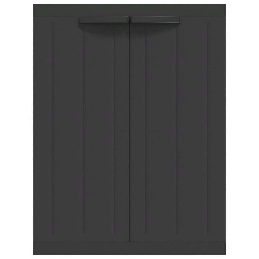 Dore 34in Garage Storage Cabinet Lockable, Outdoor Weatherproof, Black