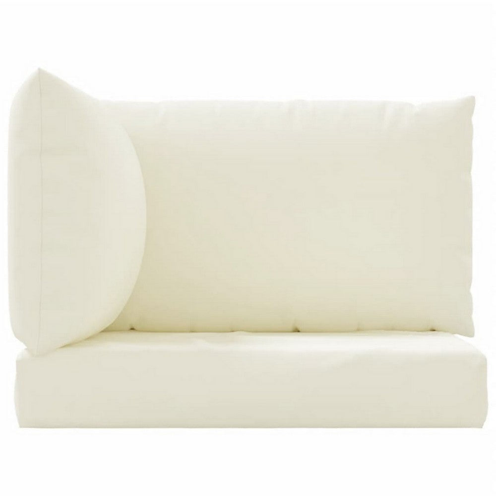 Paom Outdoor Cushion for Bench Set of 3, Plush Ivory Oxford Fabric