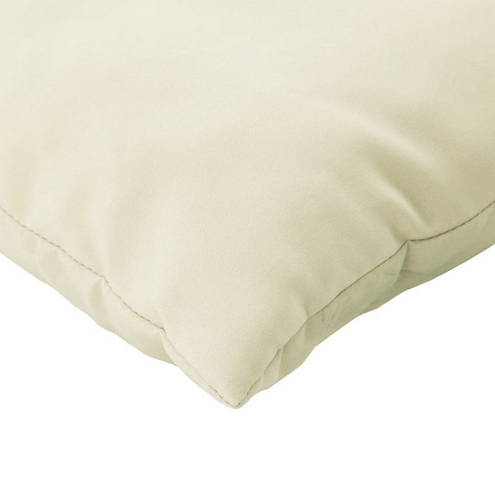 Paom Outdoor Cushion for Bench Set of 3, Plush Ivory Oxford Fabric