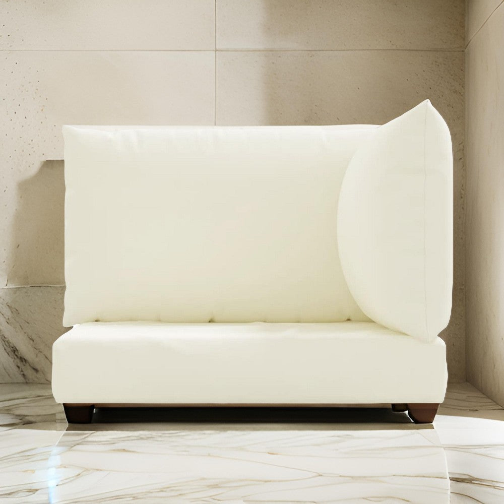 Paom Outdoor Cushion for Bench Set of 3, Plush Ivory Oxford Fabric