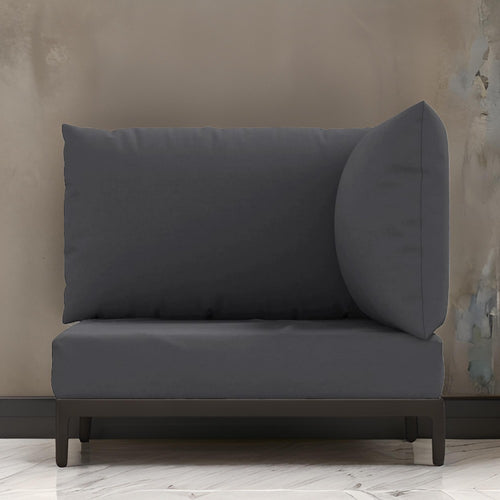 Paom Outdoor Cushion for Bench Set of 3, Dark Gray Oxford Fabric