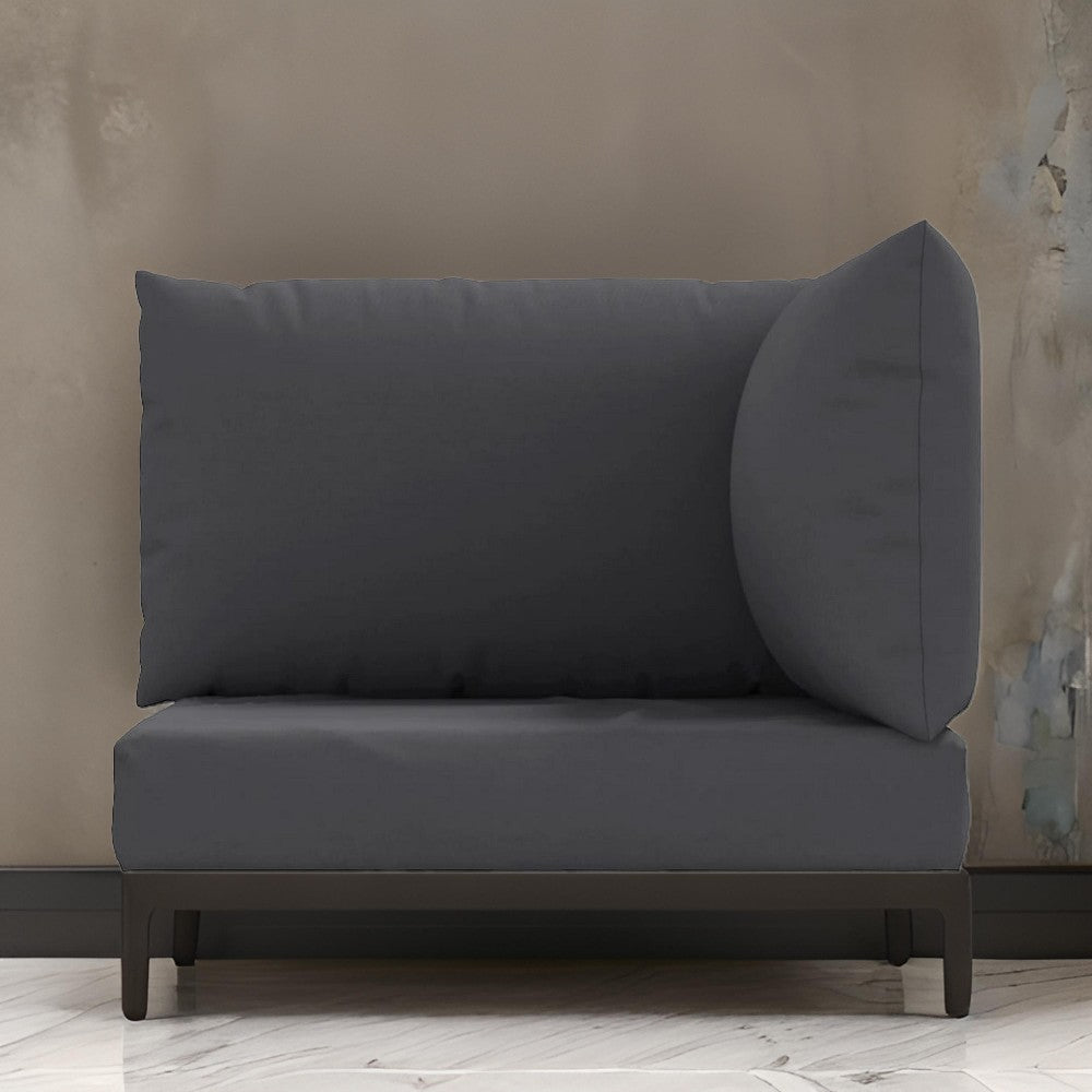 Paom Outdoor Cushion for Bench Set of 3, Dark Gray Oxford Fabric