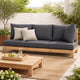 Paom Outdoor Cushion for Bench Set of 3, Dark Gray Oxford Fabric