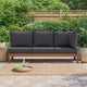 Paom Outdoor Cushion for Bench Set of 3, Dark Gray Oxford Fabric