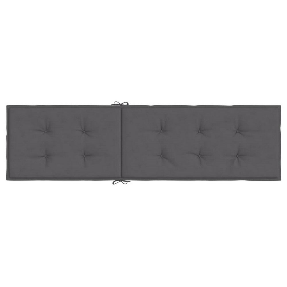 Outdoor Cushion for Lounge Chair, Tufted Dark Gray Oxford Fabric