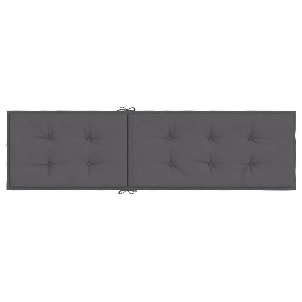 Outdoor Cushion for Lounge Chair Tufted Dark Gray Oxford Fabric BM325715