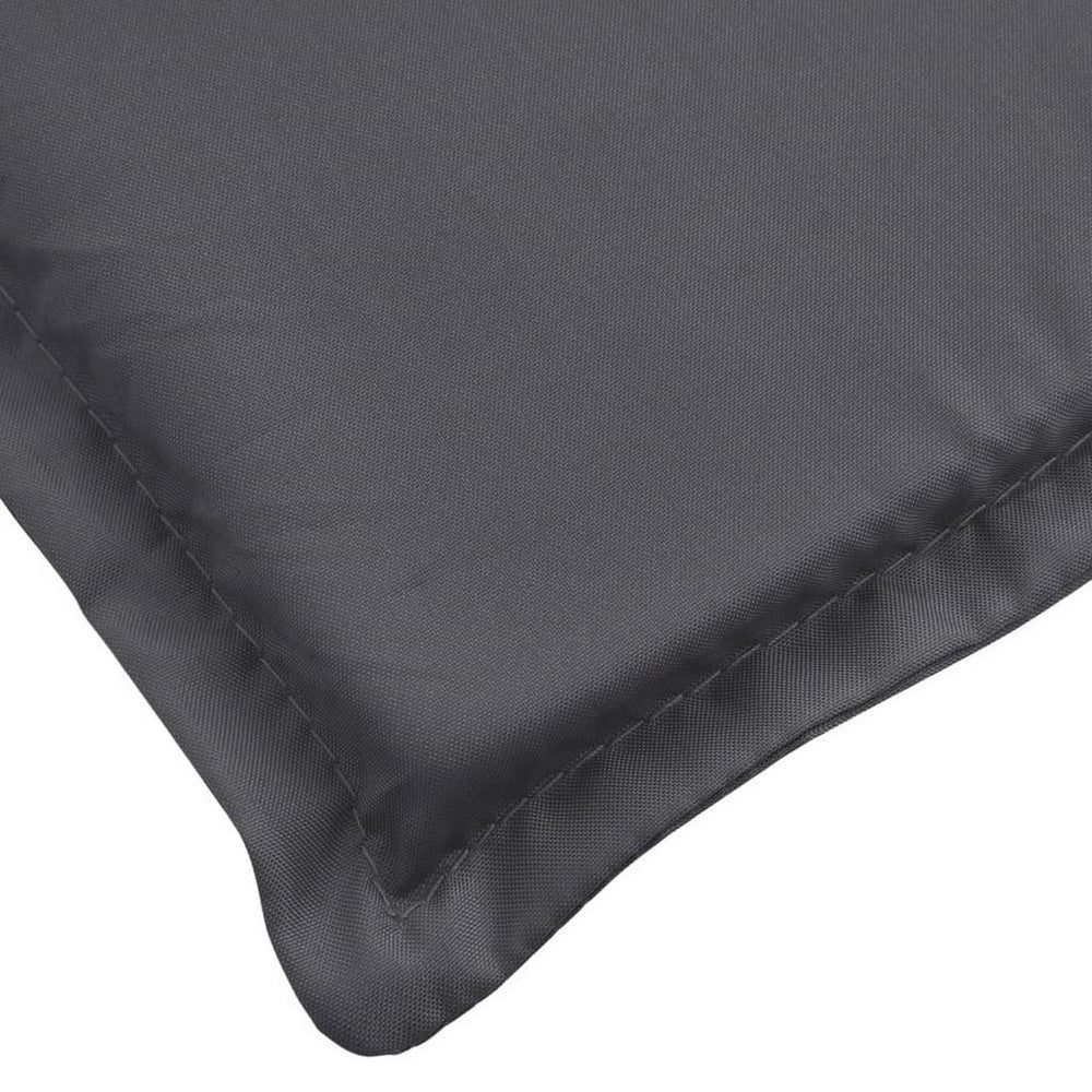 Outdoor Cushion for Lounge Chair, Tufted Dark Gray Oxford Fabric