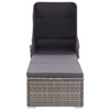 Casey Sun Chaise Lounger with Canopy Cushion Gray Rattan 77’’ BM325717