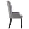 Dining Side Chair Set of 2 Tufted Back Black Legs Light Gray Fabric BM325720