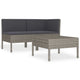 Outdoor 3pc Patio Sofa Set with Table Dark Gray Cushions Poly Rattan BM325727
