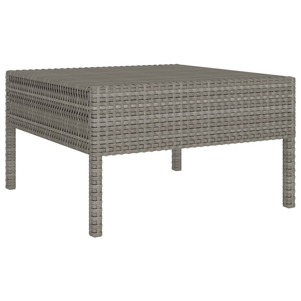 Outdoor 3pc Patio Sofa Set with Table Dark Gray Cushions Poly Rattan BM325727