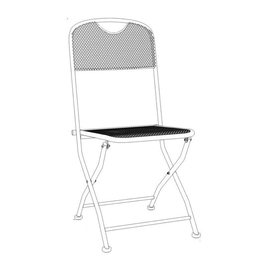 Outdoor Patio Chair Set of 2, Open Cutout Back, Foldable Gray Metal