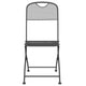 Outdoor Patio Chair Set of 2 Open Cutout Back Foldable Gray Metal BM325730