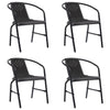 Outdoor Patio Chair Set of 4, Stackable, Plastic Rattan, Black
