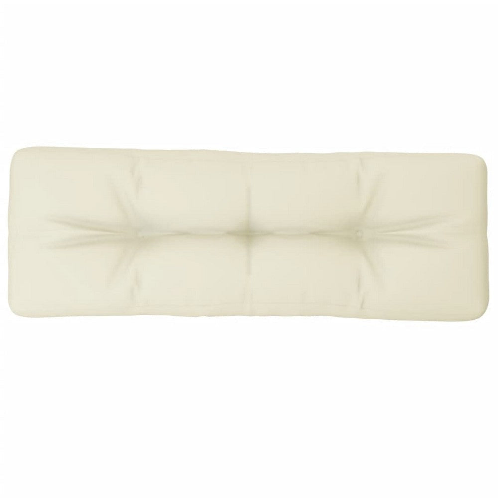 Moni Outdoor Cushion for Bench, Deep Tufted, Soft White Fabric, 47"