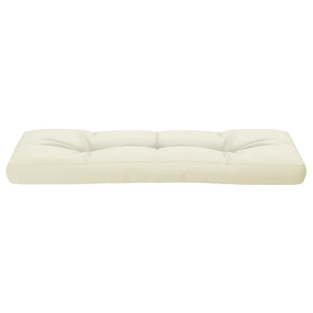 Moni Outdoor Cushion for Bench Deep Tufted Soft White Fabric 47’’