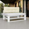 Moni Outdoor Cushion for Bench, Deep Tufted, Soft White Fabric, 47"