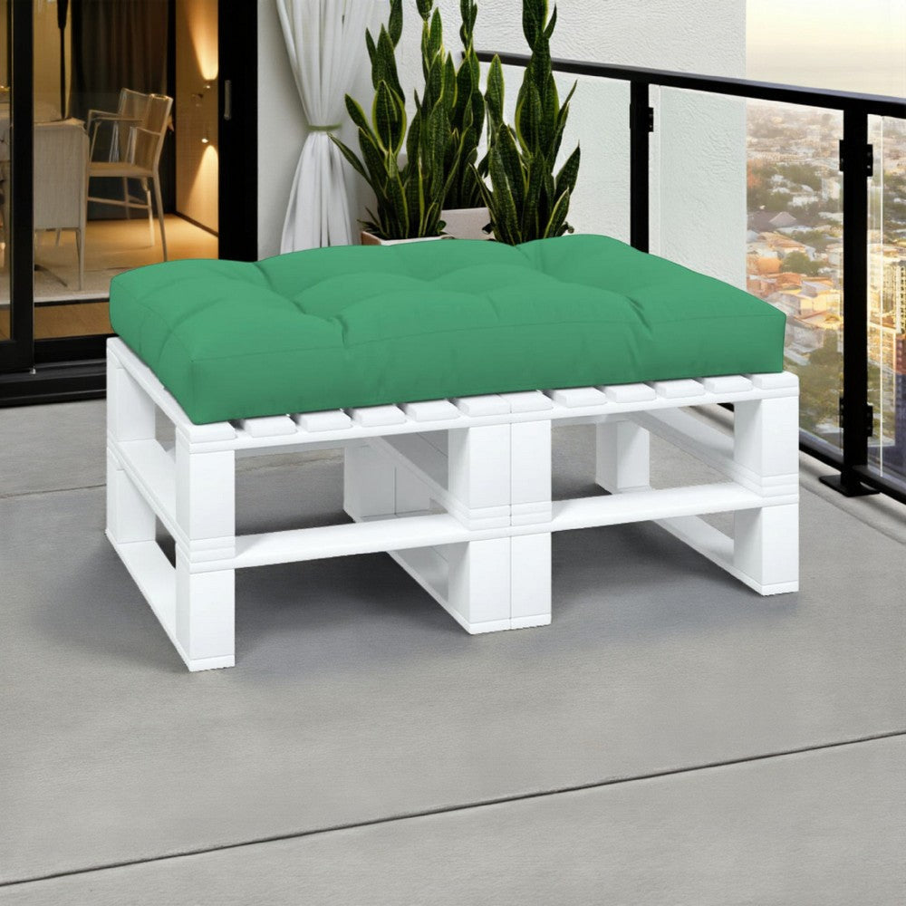 Moni Outdoor Cushion for Bench, Tufted Design, Green Fabric, 47"