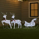 Garden 2pc Reindeer and Sleigh Christmas Decoration, 60 LEDs, White