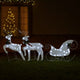 Garden 2pc Reindeer and Sleigh Christmas Decoration, 60 LEDs, White