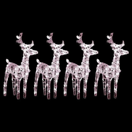 Garden 4pc Reindeer Christmas Decoration, 160 LEDs, Warm White Lights