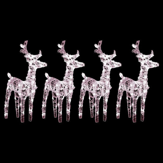 Garden 4pc Reindeer Christmas Decoration, 160 LEDs, Warm White Lights