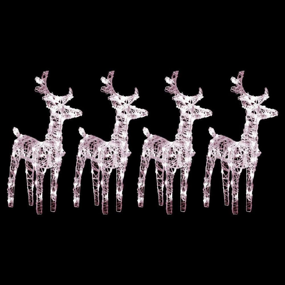 Garden 4pc Reindeer Christmas Decoration, 160 LEDs, Warm White Lights