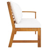 Outdoor Patio Bench 45’’ Solid Brown Acacia Wood Cream Polyester BM325747