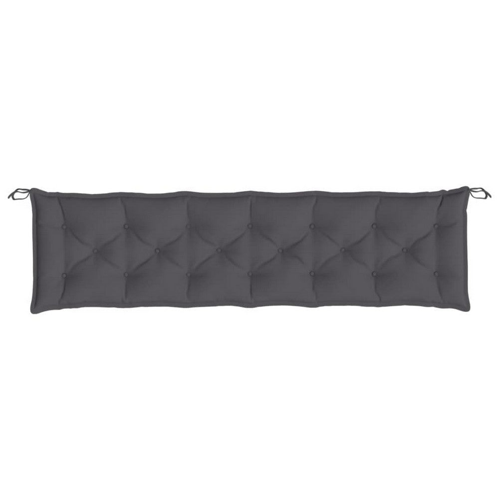 Andy Outdoor Cushion for Bench 79’’ Tufted Dark Gray Oxford Fabric BM325749
