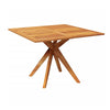 Patio Outdoor Dining Table, 43" Square Natural Brown Acacia Wood
