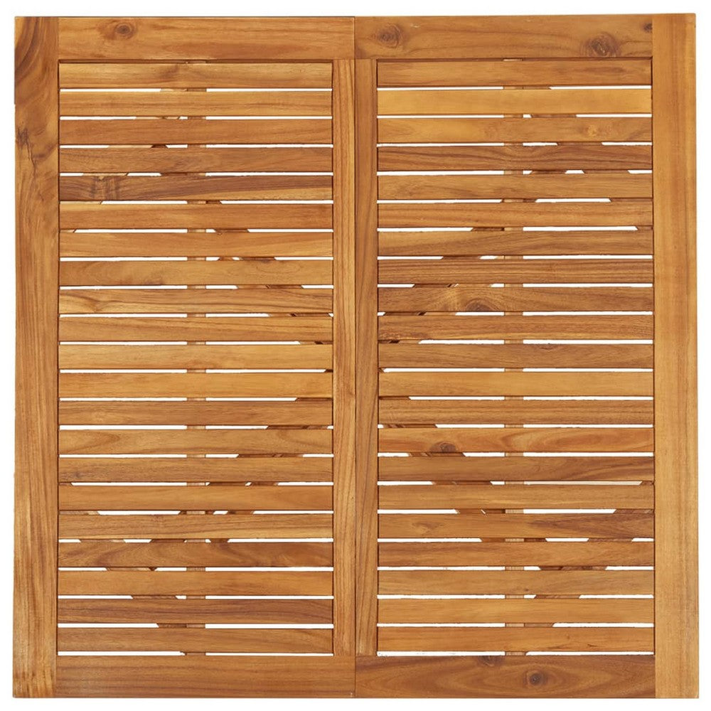 Patio Outdoor Dining Table, 43" Square Natural Brown Acacia Wood