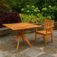 Patio Outdoor Dining Table, 43" Square Natural Brown Acacia Wood