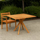 Patio Outdoor Dining Table, 43" Square Natural Brown Acacia Wood