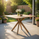 Patio Outdoor Dining Table, 43" Square Natural Brown Acacia Wood