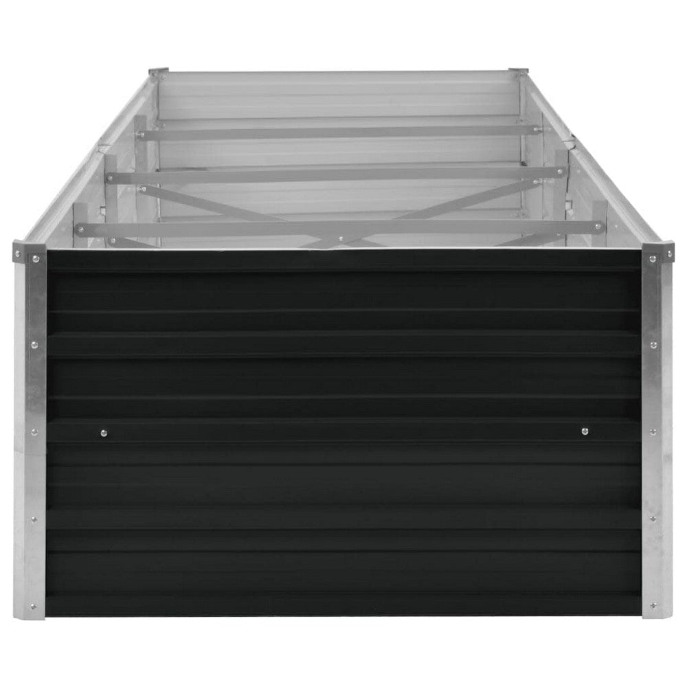 Raised Garden Flower Bed 32x126 Rectangular Black Galvanized Steel BM325753