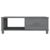 Coffee Table 39’’ Rectangular Open Space Dark Gray Solid Pine Wood BM325756