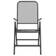 Ian Outdoor Foldable Chair Set of 2, Metal Mesh Design, Dark Gray