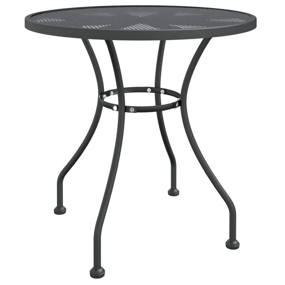 Ian 3 Piece Patio Breakfast Table 2 Chairs Foldable Set Black Metal BM325762