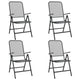 Ian 5 Piece Outdoor Dining Table Set 4 Folding Chairs Black Metal BM325763