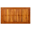 Outdoor Patio Coffee Table 35x20 Inch Brown Solid Acacia Wood BM325764