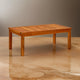 Outdoor Patio Coffee Table, 35x20 Inch Brown Solid Acacia Wood