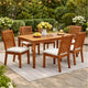 Outdoor Patio Coffee Table, 35x20 Inch Brown Solid Acacia Wood