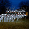Outdoor 120 LED Light Christmas Decor Reindeer Set of 6, Silver Metal